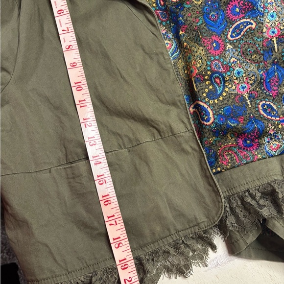 Vera Wang Princess Blazer Style Short Jacket Size XL Green Open Front Pockets - Picture 4 of 6